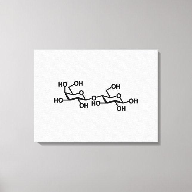 Lienzo Estructura de la leche de lactosa (Anverso)
