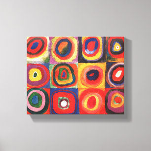 Lienzo Estudio de color de Kandinsky Cuadrados Círculos A