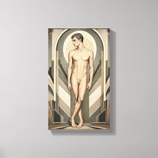 Lienzo Estudio de hombre Art Deco (Anverso)
