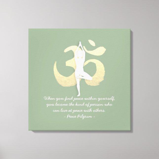 Lienzo Estudio de instructores de yoga Cita símbolo OM de (Anverso)