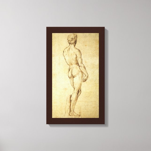 Lienzo Estudio de la estatua de David de Miguel Ángel por (Anverso)