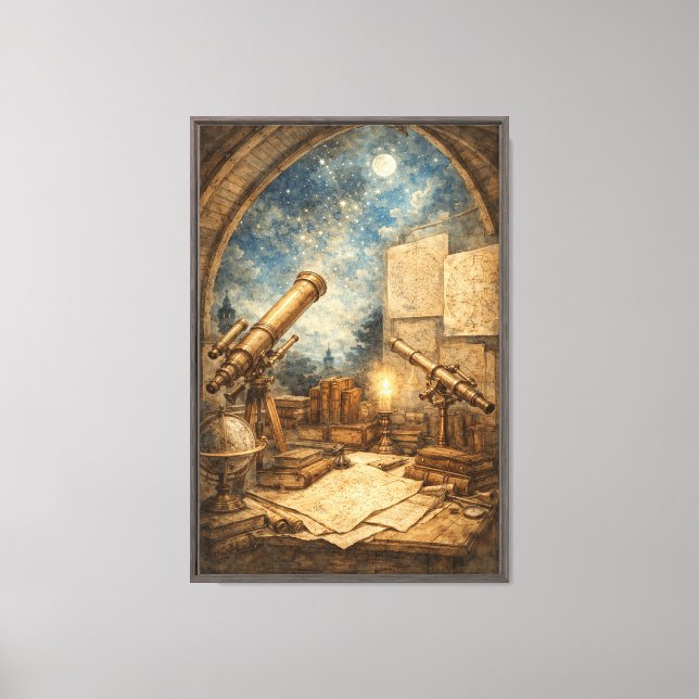Lienzo Estudio de Observatorio Celeste (Anverso)