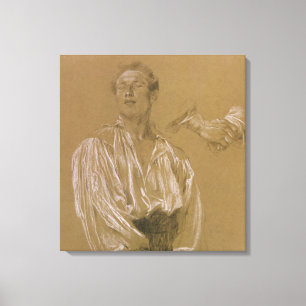 Lienzo Estudio de retrato de un hombre con una camisa bla