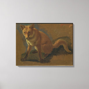 Lienzo Estudio de un Fox (aceite en el panel)