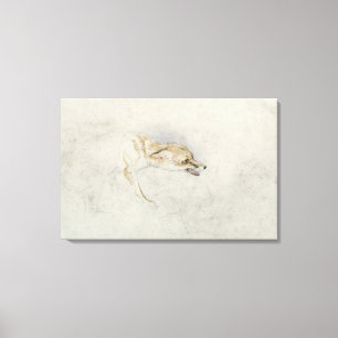 Lienzo Estudio de un Fox que se agacha, haciendo frente