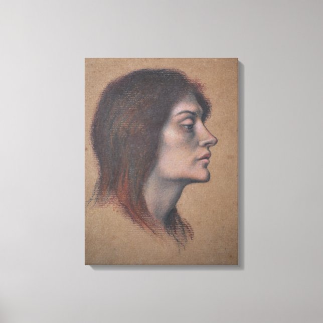Lienzo Estudio de una cabeza femenina (por Evelyn De Morg (Anverso)