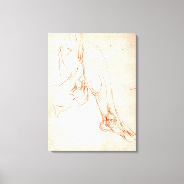 Lienzo Estudio de una pierna y pie inferiores (Anverso)