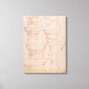 Lienzo Estudio de W.18v de los capitales de columna