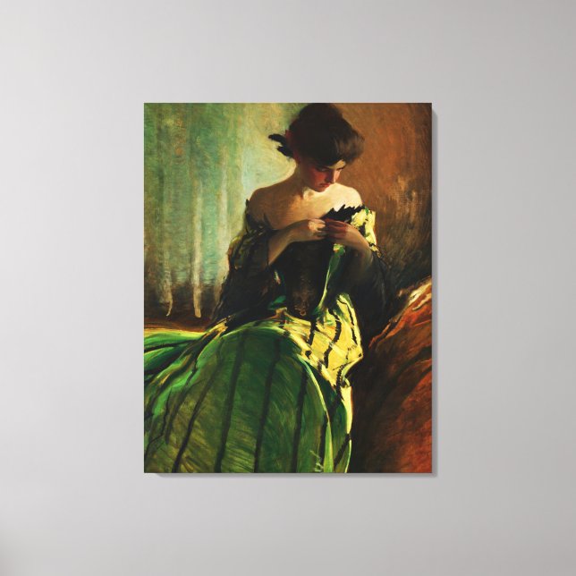 Lienzo Estudio en negro y verde de John White Alexander (Anverso)