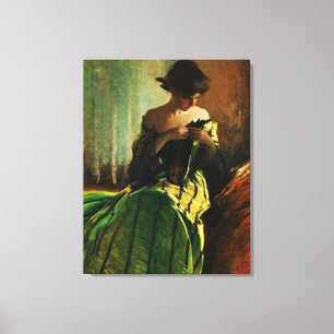 Lienzo Estudio en negro y verde por John White Alexander