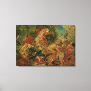 Lienzo Estudio para la caza del león, 1854