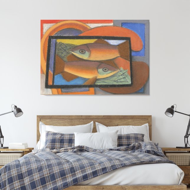 Lienzo Estudio para Pez en caja de vidrio (Insitu(Dormitorio))
