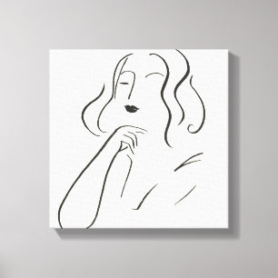 Lienzo Estudio simple - Esbozo de una mujer