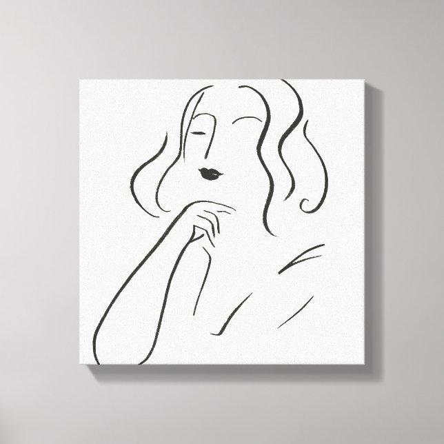 Lienzo Estudio simple - Esbozo de una mujer (Anverso)