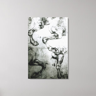 Lienzo Estudios de las piernas de los caballos