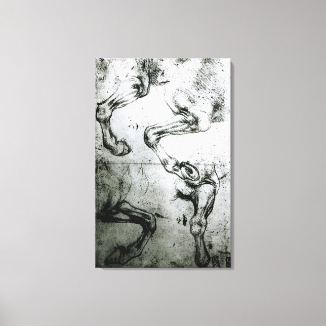 Lienzo Estudios de patas de caballo (Anverso)