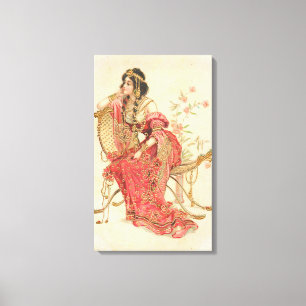 Lienzo Estudios del encanto del vintage - señora Sitting