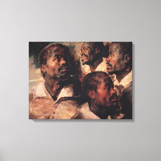 Lienzo Estudios del jefe de un negro (Anverso)