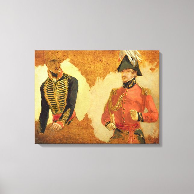 Lienzo Estudios del Uniforme de la Artillería Real de Cab (Anverso)