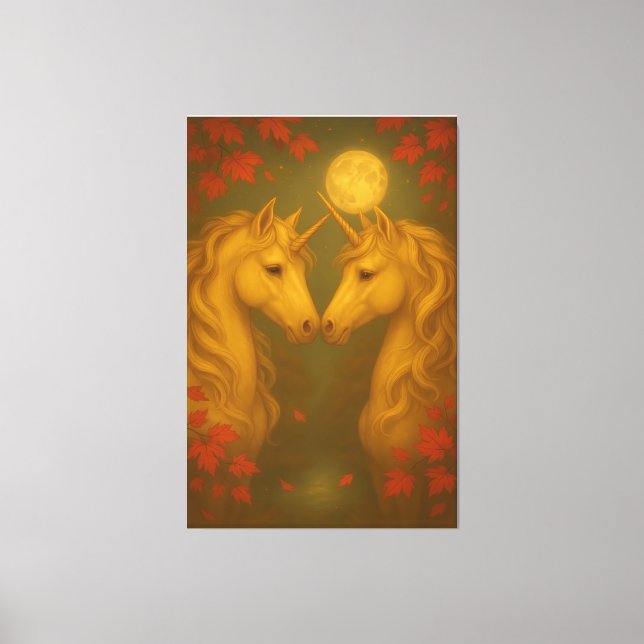 Lienzo Eternal Moonlit Unicorns – Fine Art Romantic Fanta (Anverso)