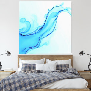 Lienzo Ethereal Blue Liquid Art Swirls