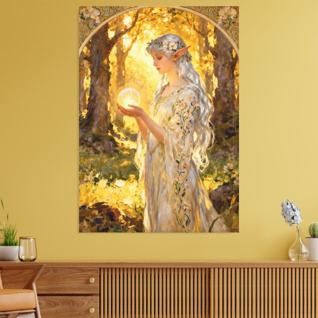 Lienzo Ethereal Elf Maiden in Art Nouveau Style (Insitu (Sala de estar))