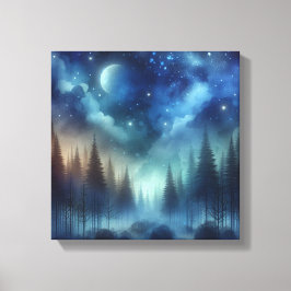 Lienzo Ethereal Indigo Forest – Back to School Art