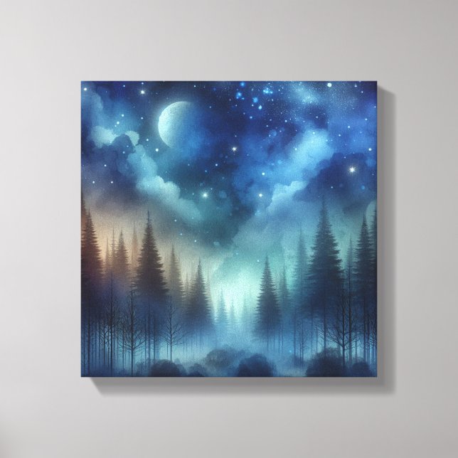 Lienzo Ethereal Indigo Forest – Back to School Art (Anverso)