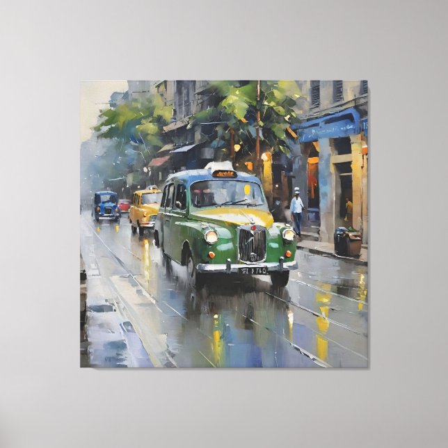 Lienzo Ethereal Kolkata: Sinfonía del monzón (Anverso)