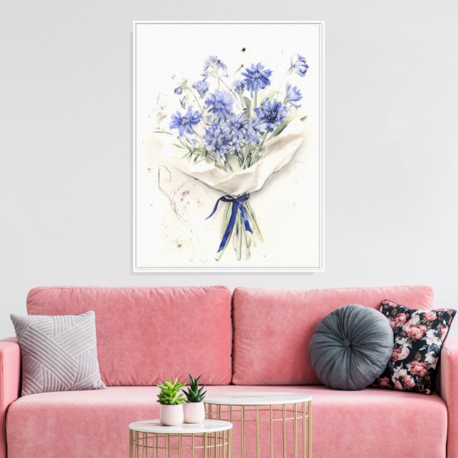 Lienzo Ethereal Violet Bouquet (Insitu (Sala de estar))