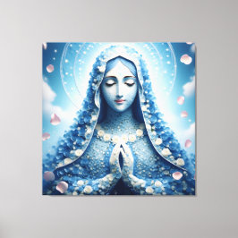 Lienzo Ethereal Virgin Mary Blue Rose Portrait 