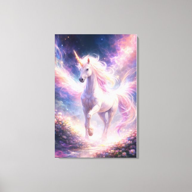Lienzo Ethereal Winged Unicorn of Light | ManJiangHong Fa (Anverso)