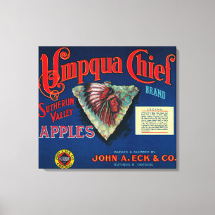 Lienzo Etiqueta de caja de Apple principal de UmpquaSuthe