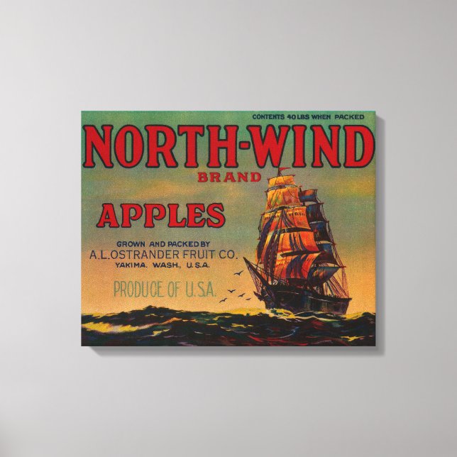 Lienzo Etiqueta de canal de Apple para el viento norteYak (Anverso)