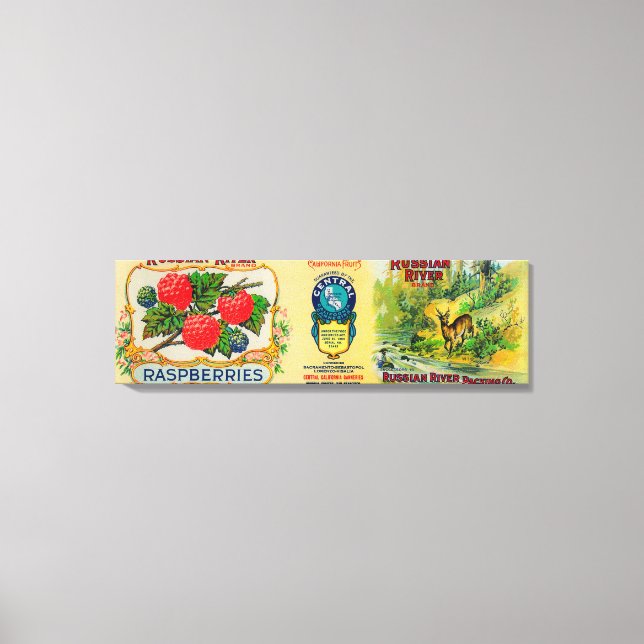 Lienzo Etiqueta de frambuesa del río ruso (Anverso)