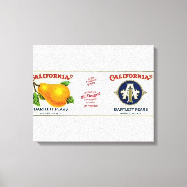 Lienzo Etiqueta de imagen de California (Anverso)