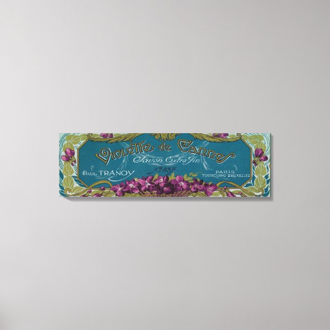 Lienzo Etiqueta de jabón Violette De CannesParís, Francia (Anverso)