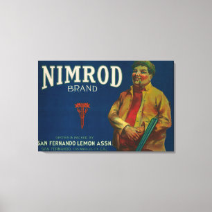 Lienzo Etiqueta de limón de NimrodSan Fernando, CA