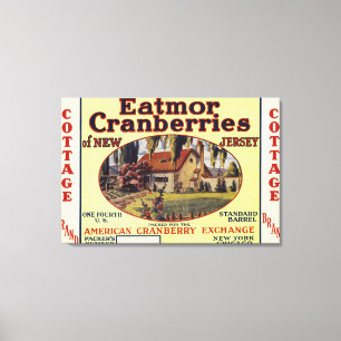 Lienzo Etiqueta de marca de los arándanos de Eatmor de l