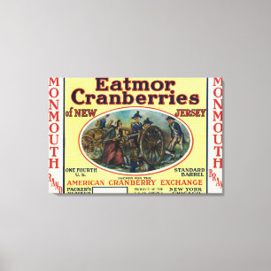 Lienzo Etiqueta de marca de los arándanos de Monmouth