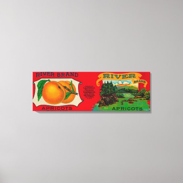 Lienzo Etiqueta de río Apricot (Anverso)