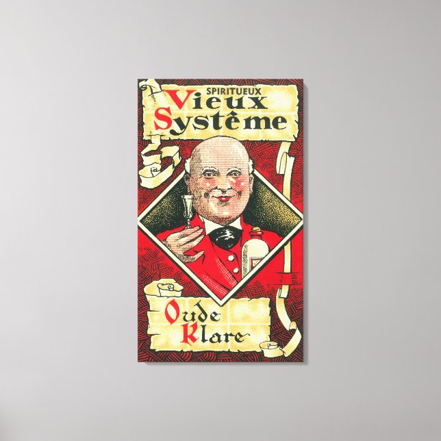 Lienzo Etiqueta de vino del sistema VieuxEurope (Anverso)