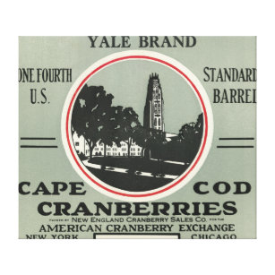 Lienzo Etiqueta del arándano de la marca de Cape Cod Yale