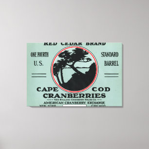 Lienzo Etiqueta del arándano de la marca del cedro rojo