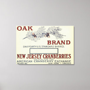 Lienzo Etiqueta del arándano de la marca del roble