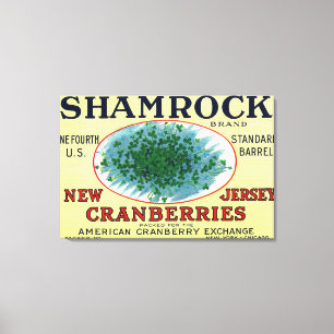 Lienzo Etiqueta del arándano de la marca del trébol