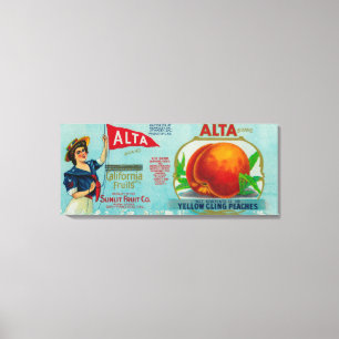 Lienzo Etiqueta del melocotón de Alta