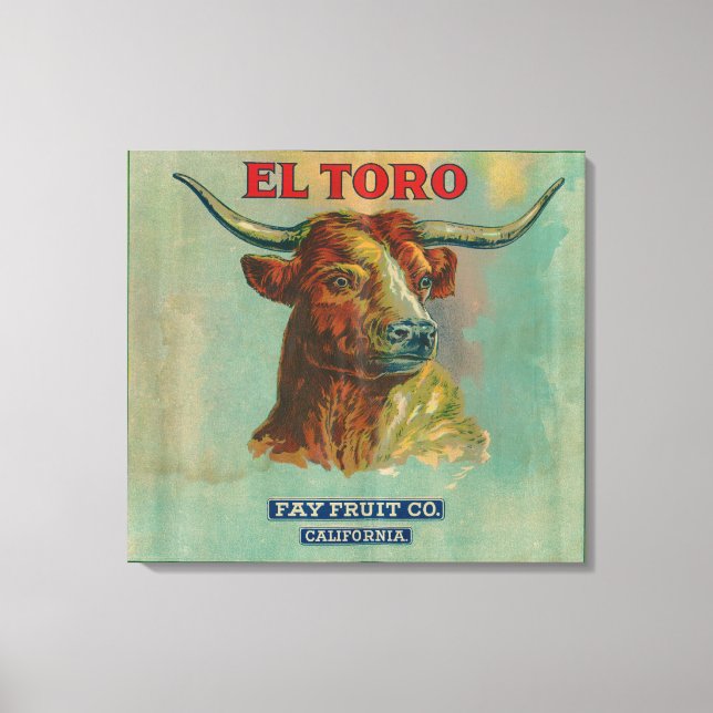 Lienzo Etiqueta Naranja El Toro (Anverso)