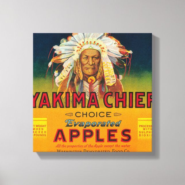 Lienzo Etiqueta Yakima Chief Apple - Yakima, WA (Anverso)