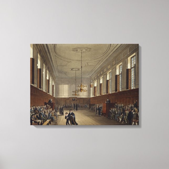 Lienzo Eton School Room, de 'History of Eton College', (Anverso)